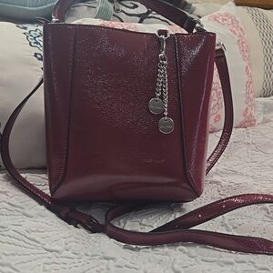 EUC - Calvin Klein Astatine Mini Hobo Crossbody - Burgundy